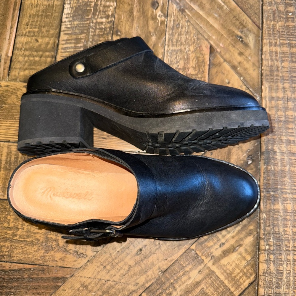 Madewell Black Leather Women's Clogs
